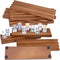 WodGod Wooden Domino Racks Set of 8, Wood Domino Tiles Trays, Domino
