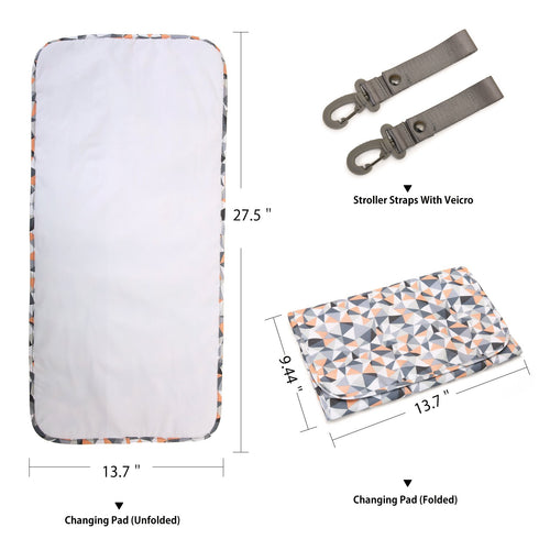 Backpack ECOSUSI Diaper Fully-Opened Baby Nappy Bag with Changing Pad Maternity Bag (Orange)