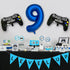 Navy Blue Video Game Party Supplies - 2 Packs Game On Balloons with Dark Blue Number 9 Balloon for 9th Birthday