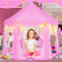 Pink Princess Tent for Girls, Kids Playhouse with LED Star Lights, Indoor Outdoor Castle Tent, 55×53 Inches