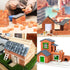 Cayway 150 PCS Mini Red Wall and Roof Tiles, Model Building with Tool Set for Dollhouse Diorama