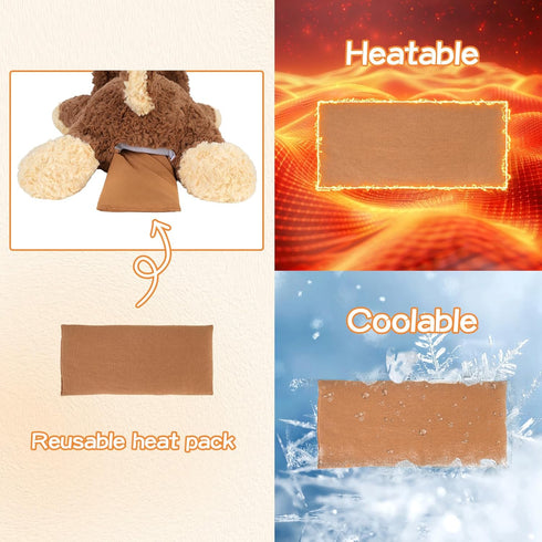 26" 5 Lbs GILFWM Weighted Stuffed Animals Dog, Heatable and Coolable Weighted Plush with Microwavable Heating