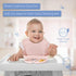 Silicone Baby Feeding Set - Toddler Led Weaning Supplies - Kids Plate, Bowl, Spoon and Fork Set with Wooden Handle - Feeding Set For Infants - Baby Utensils Set 3.14x7.8x5.9" (Cream) by Light Autumn
