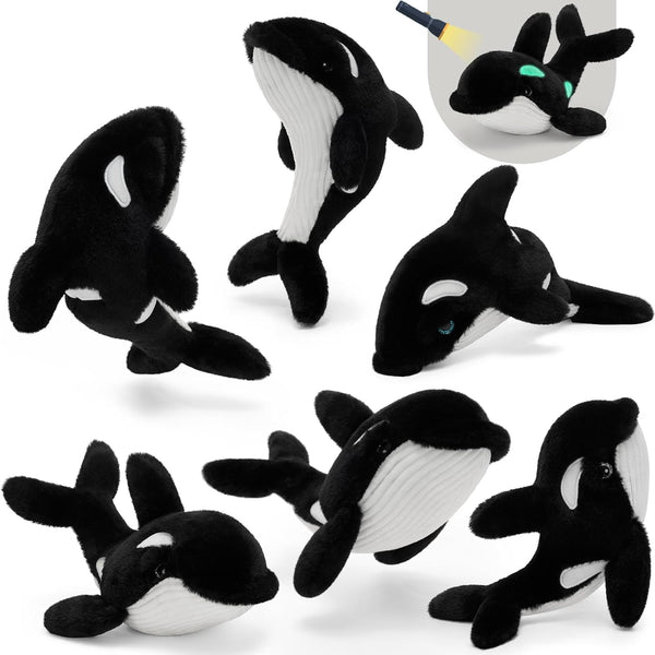 Tezituor 6 Pcs Orca Stuffed Animals, 10 Soft Orca Whale Plush Toy
