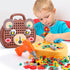 xibulun Toolbox 203Pcs Toolbox 2D/3D 3-12 Magic Montessori Play with Drill, Magic Montessori Play Bear-Themed