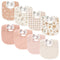Konssy Muslin Baby Bibs 8 Pack Baby Bandana Drool Bibs Cotton for