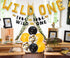 Wild One Birthday Decorations for Boys, Black and Gold Balloons, High Chair Banner, Cake Toppers, 1st Birthday Supplies