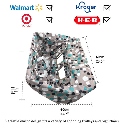 Pozico 2-in-1 Shopping Cart Cover for Baby High Chair Cover, Grocery Cart Cover, Machine Washable with Portable Cloth