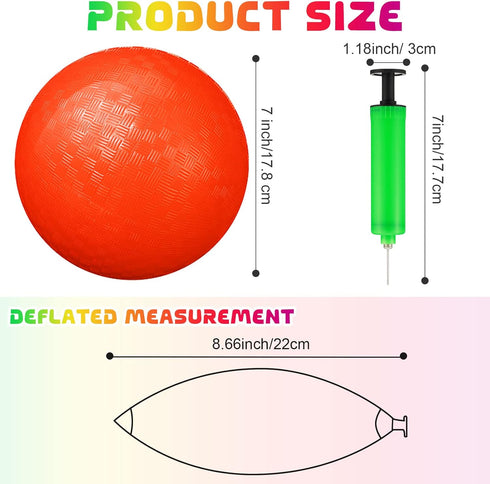 Vinsot 12 Pack 8.5 Inch Playground Balls - Bouncy Balls for Kids with Hand Pump for Indoor & Outdoor Games