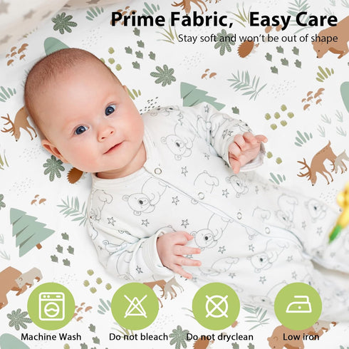 33x20 Baby Bedside Bassinet Sheets Fitted, Compatible with Baby Delight Dream On Me & Most Rectangle Bedside Sleeper