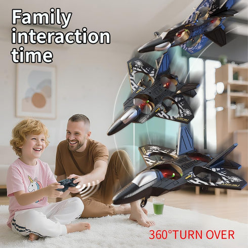 Generic 8-12, 360 8-16 Remote Control Airplane for Kids Boys Beginners RC Plane with Light, Flip Fighter Jet Toys