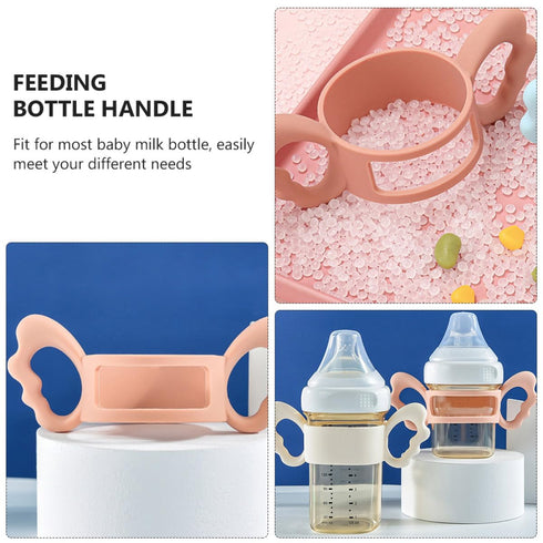 Soft Silicone Handle Feeding Bottle for Newborns - Anti-Colic Grip