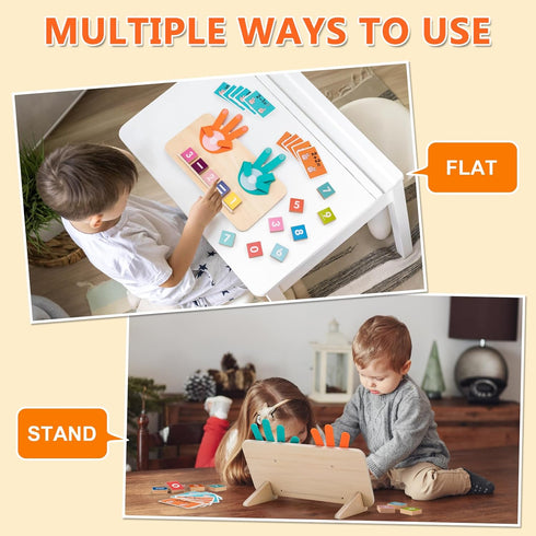 3-4, Counting 3-5 GUEETIC Preschool Learning Toys for Toddlers Educational Math manipulatives Number Blocks for Kids