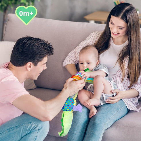 Baby Boy Soft Tummy Time Toy - Multi-Texture Rattle, Crinkle Caterpillar for 0-12 Months, Baby Gift