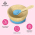 Abiie Octopod Bamboo Baby Bowl Set - Mess-Free High Chair Suction Bowl with Spoon for Toddlers, Blue