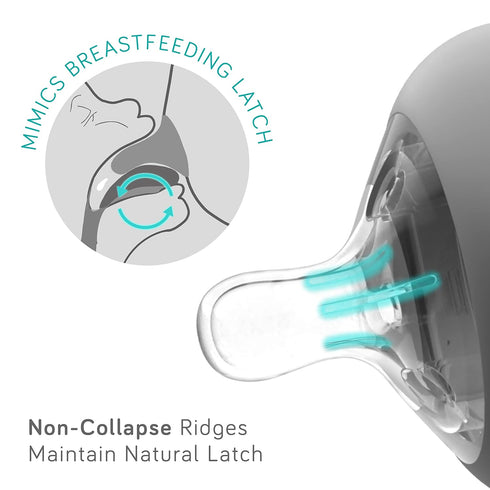 3-Pack, 5 oz Nanobebe Flexy Silicone Baby Bottle, Anti-Colic, Natural Feel, Non-Collapsing Nipple, Non-Tip Stable Base
