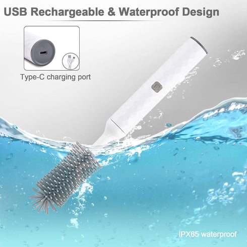 Electric Baby Bottle Brush Set, Multi-Purpose Cleaner Brushes, 360° High-Speed Rotation, Waterproof IPX65, Perfect Baby