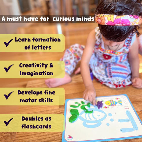 36 2, 3, 4, 5 Alphabet & Number Playdough Mat for Letter Tracing | Activity Card for Clay, Playdoh, Marker | Learn