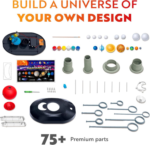 Playz Premium Solar System Model Kit for Kids - 4 Speed Motor, HD Projector, 8 Painted Planets & DIY Project