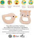 Toys - Bird & Kitten Teethers, 2pc Wooden Teething Toys for Babies, Natural Wood Animal Chew Toy for Sore Gums