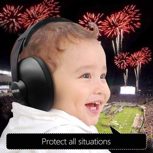 Baby Noise Cancelling Headphones for Ages 3 Months to 3 Years (Black)