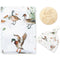 LifeTree Muslin Swaddle Blankets, Muslin Baby Boy Swaddle Blanket and Hat Set