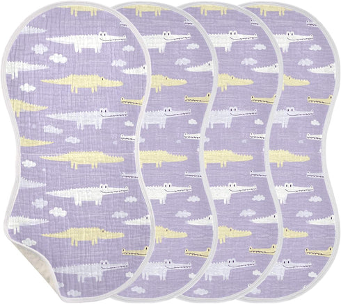 decor gift 4 Pack 22x11in Cotton Muslin Burp Cloths Good Absorbent? Ghothic Crocodiles Pastel Purple Feed Cloth