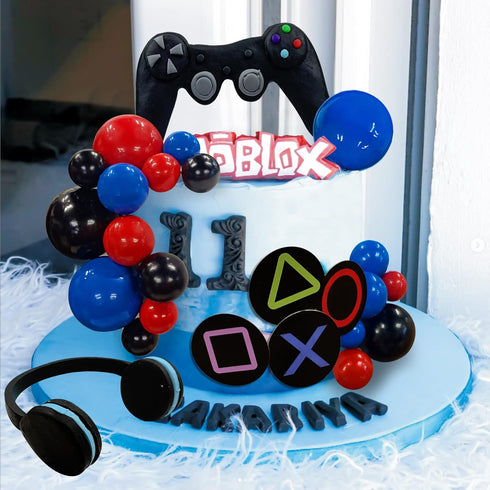 30 PCS Video Game Themed Cake Toppers - Headset & Controller Cake Decoration for Birthday Party