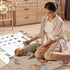 Boho Sleeping Bear Monthly Baby Milestone Blanket, Brown Bear Balloon Flannel for Newborns