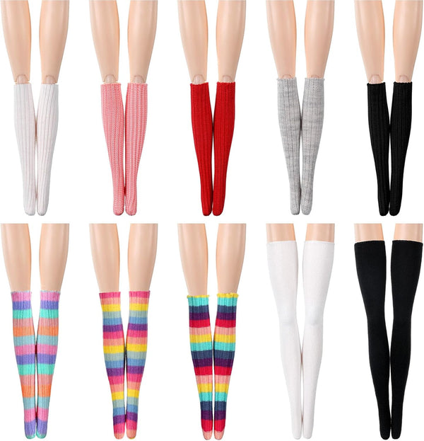 Sotiff 10 Pairs Doll Lace Stockings, Handmade Long Sock Casual Accessories for DIY Baby Doll Clothes