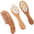 SOPOTUTU Hair Brush and Wooden Comb Set for Newborns, Soft Wool Bristle Scalp