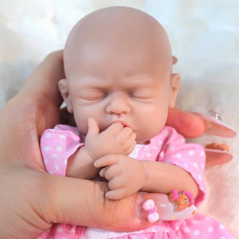 7 inch Vollence Mini Preemie Full Body Silicone Baby Girl Doll Lifelike Tiny Small Reborn Babies Dolls Surprice