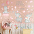 Outus 7 Pcs Dream Big Little One Elephant Nursery Wall Stickers Wall Decor Baby Room Moon Hot Air Balloon Pink Grey