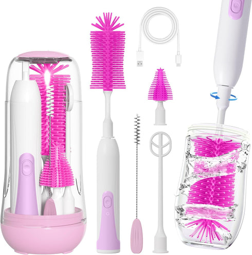 Electric Bottle Brush Cleaner, Portable Baby Bottle Washer, Travel Bottle Cleaner Brush