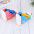 STOBOK 2pcs Wood Lacing Sneaker Tie-Up Shoe Threading Toy Montessori Educational Toys (Blue + Pink)