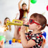 Poen 12 Pcs Mini Metallic Trumpet Toy Set, 7 Inch Plastic Noise Makers for Kids Events & Music Class (Gold)