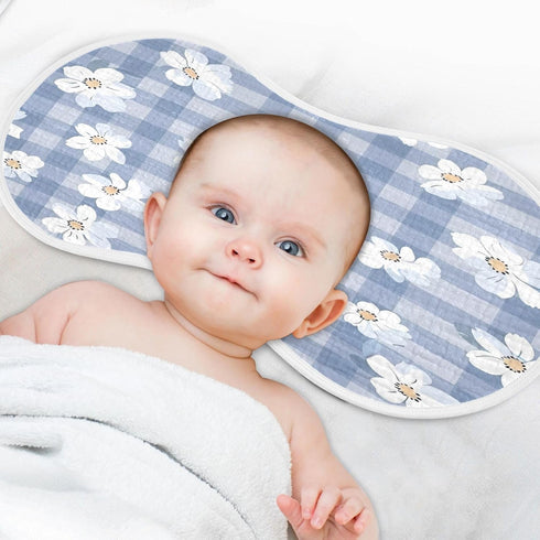 YETTASBIN Flower Plaid Muslin Baby Burp Cloth, Super Soft Absorbent Cotton Burp Rag Baby Bibs Feeding Cloth for Newborn