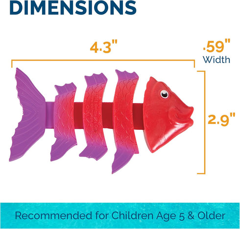 SwimWays Fish Styx Kids Fish-Shaped Pool Diving Toys, 3 Pack, Bath Toys for Ages 5 and Up