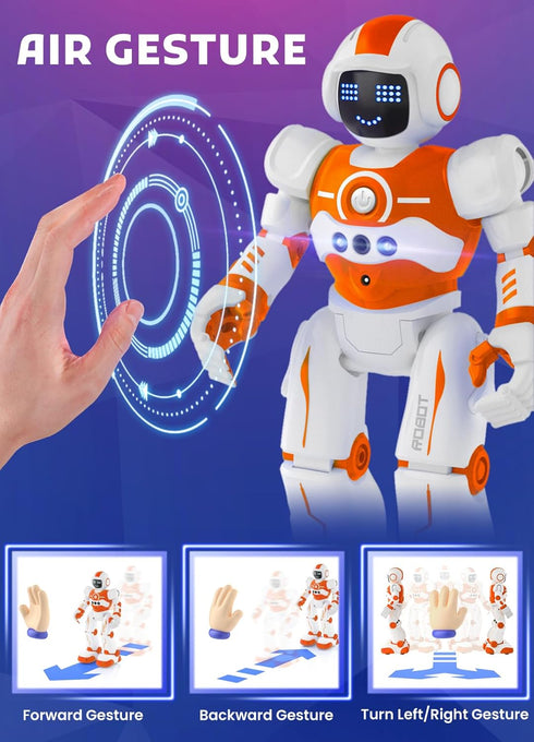 Kids,Programmable 4 5 6 7 8 9 10 Robot Toys for Remote Control Smart Walking Dancing Robot Toy with Gesture & Sensing