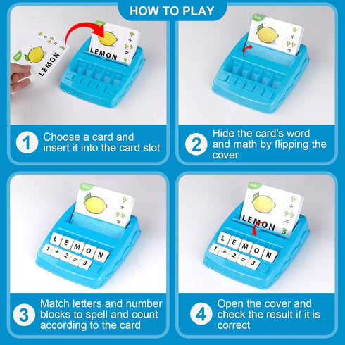 Matching Letter Game for Kids, 2 in 1 Educational Toys for Alphabet Spelling & Reading, Flash Cards