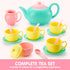 JOYIN 18PCS Pretend Role Play Tea Party Set, BPA Free Plastic Tea Set, Mini Kitchen for Kids, Gifts
