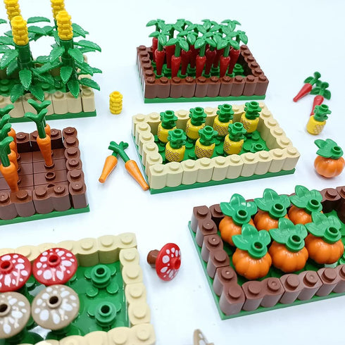 Cropland Set Farm Field Accessories Building Blocks Playset for Kids 6 Years Old, Harvest Seasonal Kits
