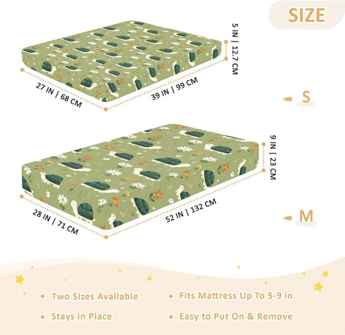 miaozhen 1 Pack 52x28 Cotton Baby Crib Sheets for Boys Girls Soft Cute Cartoon Seasons Turtles Muslin Crib Sheets