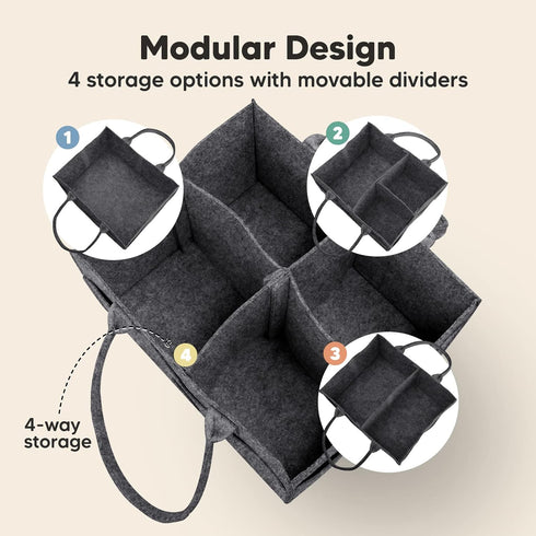 KeaBabies Portable Diaper Changing Pad and Diaper Caddy Organizer - Travel Diaper Change Mat - Baby Organizer