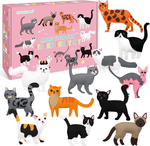 CiyvoLyeen Cat Sewing Kit for Kids Ages 7 8 9 10 11