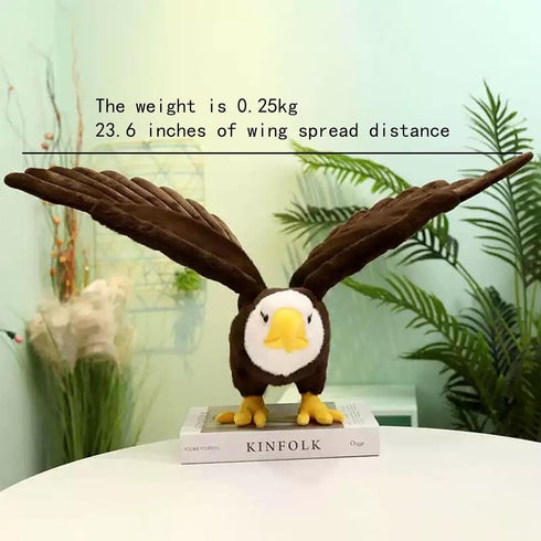 ZWLCWYBDBD 24" Adorable Bald Eagle Plush Toy - Stuffed Animal with Bendable and Stretchable Wings, Ideal for Gifts