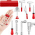 10 Pieces Mini Dollhouse Tool Set, Includes Red Tin Box, Outdoor and Repair Tools