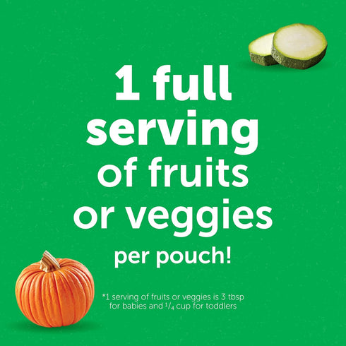 Beech-Nut Baby Food Pouches - Pumpkin Zucchini Apple Veggie Puree Baby & Toddler Food, 3.5 oz (12 Pack)