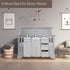 Hanging Diaper Caddy Organizer for Baby Crib - 3-in-1 Portable Diaper Stacker for Nursery Storage (Light Grey)