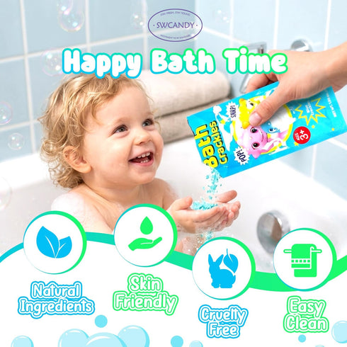 12 Pack, SWCANDY Bath Crackles for Kids Toddler Boys Bath Toys Nontoxic & Fragrance-Free a Unique Kids, Swirl Water